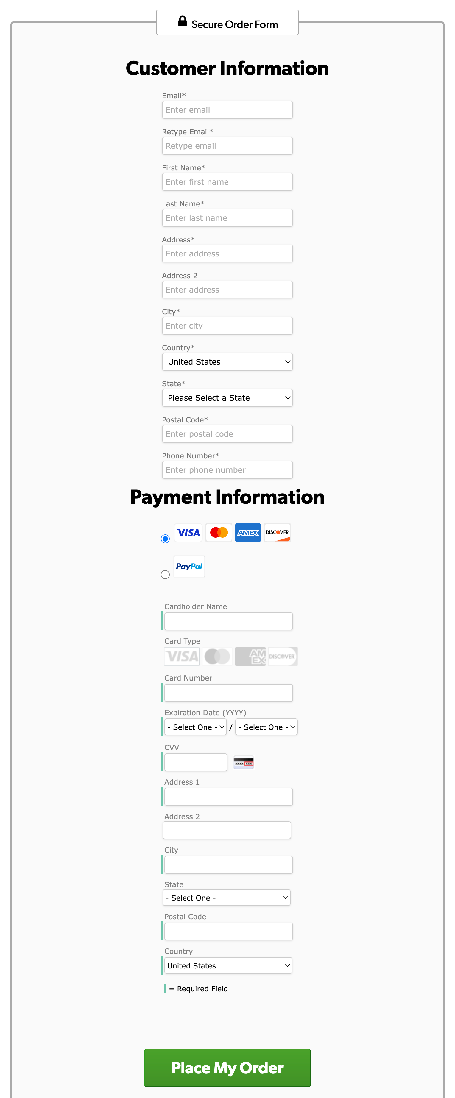 Screenshot of the Stansberry Research secure checkout page